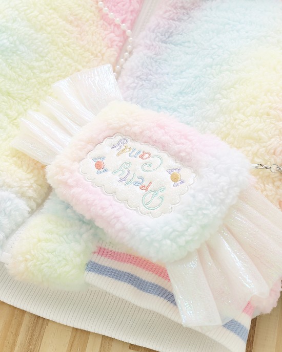 【18M-8Y】2-piece Girls Thick Fleece Gradient Unicorn Hooded Jacket With Bag