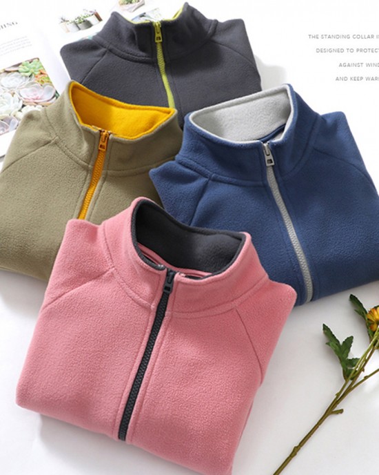 【3Y-10Y】Unisex Kids Multicolor Thick Fleece Long Sleeve Jacket