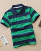 【18M-11Y】Boys Multicolor Cotton Striped Short-sleeved Polo Shirt