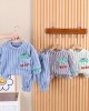 【9M-4Y】2-piece Boys Thick Flannel Dinosaur Embroidered Pajama Set