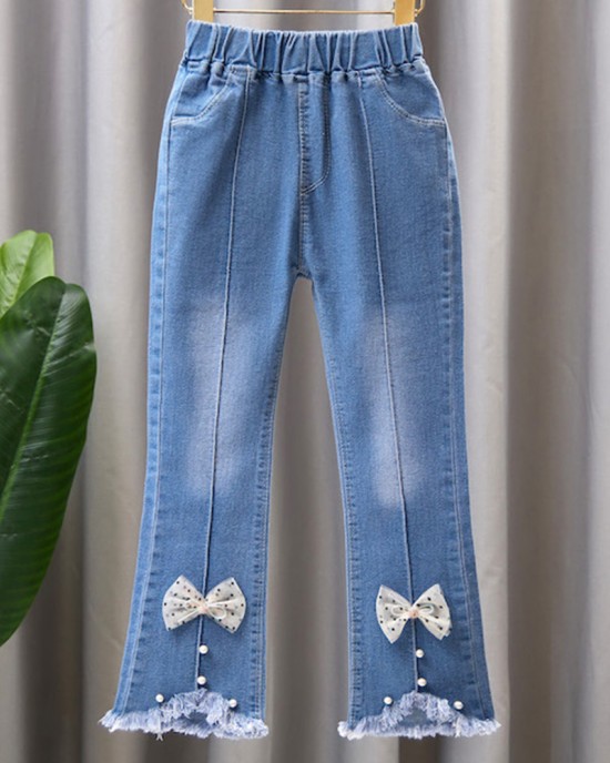 【2Y-9Y】Girl Fashion Blue Jeans