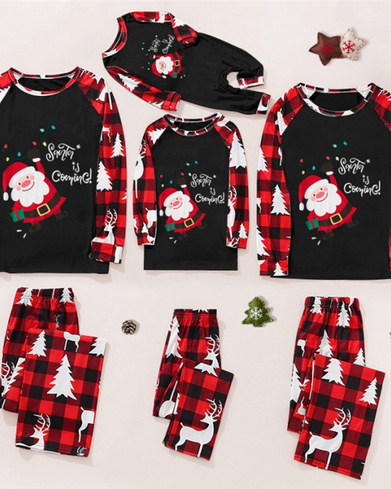 Christmas Print Long Sleeve Family Matching Pajamas Set