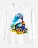 【12M-9Y】Boy Cotton Stain Resistant Train Print Long Sleeve Tee