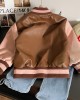 【18M-8Y】Girls Brown Bunny Embroidered PU Leather Jacket