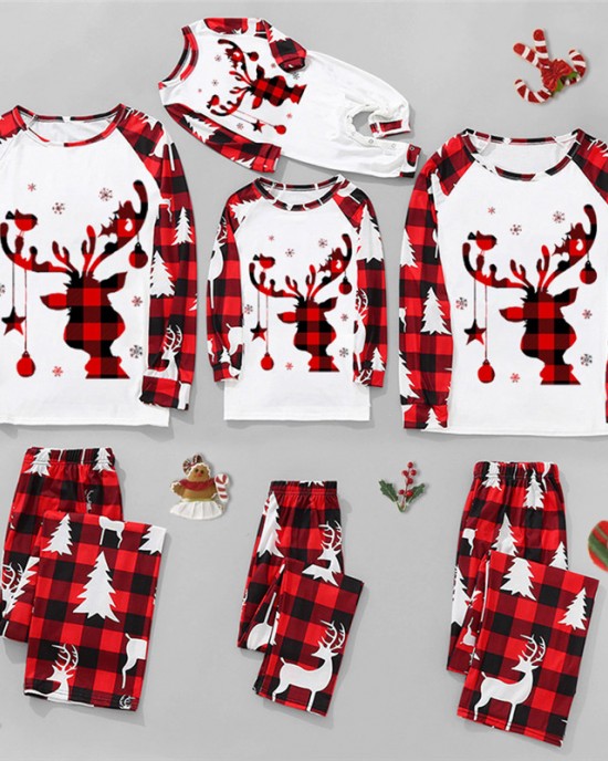 Christmas Print Long Sleeve Family Matching Pajamas Set