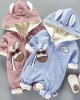 【3M-24M】Unisex Baby Thick Giraffe Embroidered Hooded Long Sleeve Romper