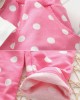 【9M-7Y】2-piece Girls Polka Dot Print Long-sleeved T-shirt And Pants Set - 34276