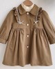 【18M-8Y】Girls Khaki Ruffled Trench Coat (T-shirt Not Included)