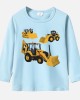 【12M-9Y】Boy Cotton Stain Resistant Excavator And Tractor Print Long Sleeve Tee