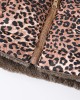 【18M-6Y】Girls Thick Heart Leopard Print Reversible Hooded Fleece Coat