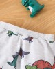 【18M-6Y】2-piece Boys Dinosaur Print Round Neck Long-sleeved Sweatshirt And Pants Set