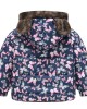 【18M-6Y】Girls Thick Butterfly Print Reversible Hooded Fleece Coat