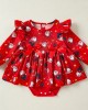 【3M-24M】Baby Girl Christmas Print Long Sleeve Romper