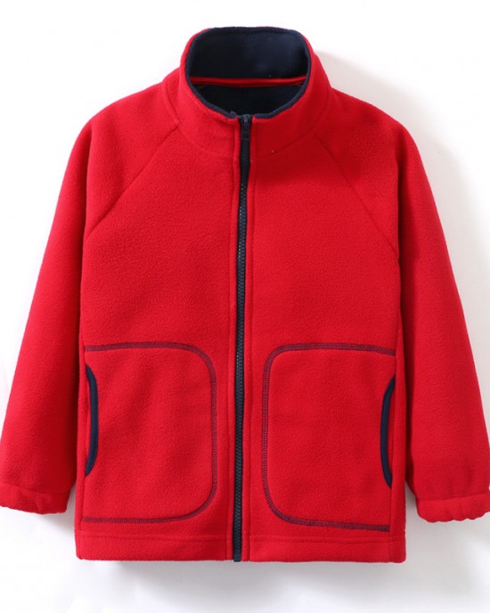 【3Y-10Y】Unisex Kids Multicolor Thick Fleece Long Sleeve Jacket