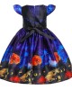 【2Y-11Y】2-piece Girls Multicolor Halloween Print Princess Dress With Hat - 33249