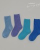 【1Y-12Y】4-pack Unisex Kids Colorful Cotton Socks