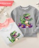 【12M-9Y】Boys Cotton Stain Resistant Dinosaur And Car Print Long Sleeve Sweatshirt