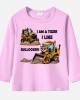 【12M-9Y】Boy Cotton Stain Resistant Bulldozer Print Long Sleeve Tee