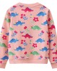 【18M-7Y】Girls Pink Dinosaur Print Long Sleeve Sweatshirt