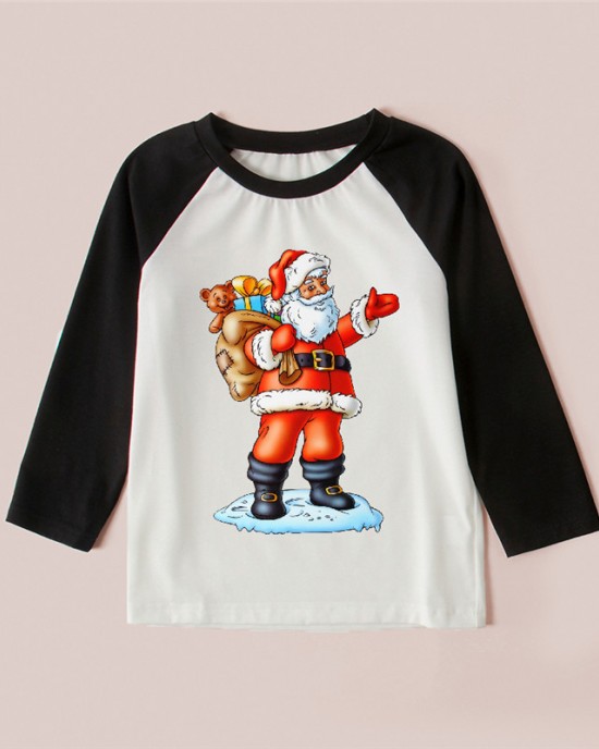 Christmas Print Long Sleeve Family Matching Outfits