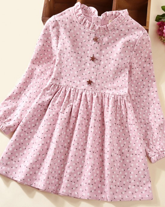 【2Y-9Y】Girls Floral Long Sleeve Dress - 3403