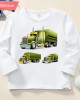 【12M-9Y】Boys Cotton Stain Resistant Trucks Print Long Sleeve Tee