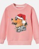 【12M-9Y】Unisex Kids Cotton Stain Resistant Christmas Golden Retriever Dog Print Long Sleeve Sweatshirt