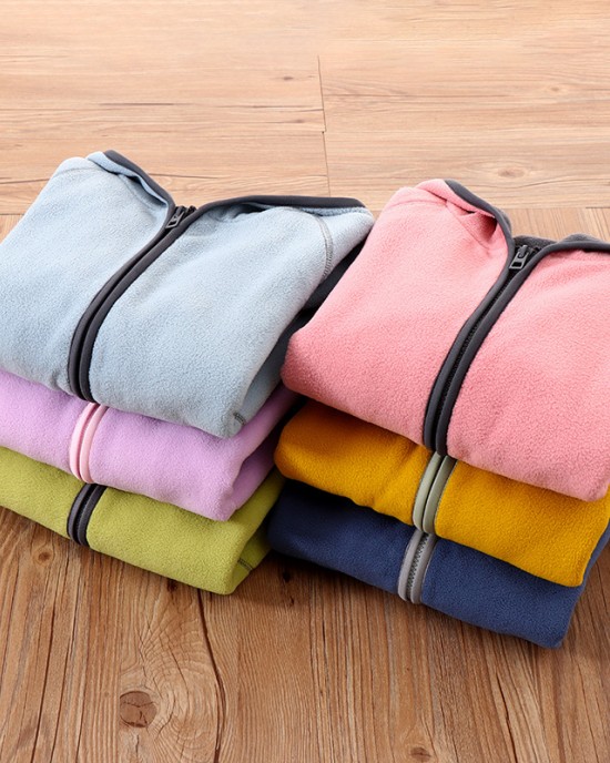 【2Y-10Y】Unisex Kids Multicolor Thick Fleece Hooded Jacket