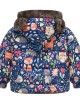 【18M-6Y】Girls Thick Animal Print Reversible Hooded Fleece Coat