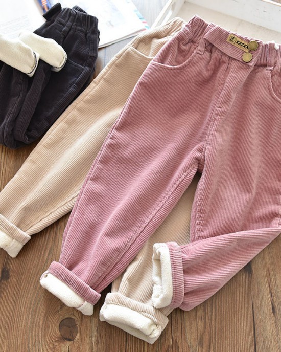 【18M-9Y】Girls Thick Corduroy Pants - 3216