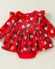 【3M-24M】Baby Girl Christmas Print Long Sleeve Romper