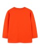 【18M-7Y】Boys Orange Luminous Dinosaur Print Round Neck Long Sleeve T-shirt