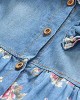 【9M-3Y】Girls Denim Floral Short Sleeve Dress