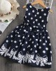 【2Y-12Y】Girls Polka Dot Bow Print Sleeveless Dress - 33315