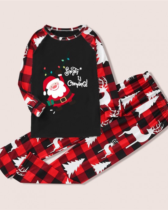 Christmas Print Long Sleeve Family Matching Pajamas Set