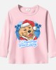 【12M-9Y】Unisex Kid Cotton Stain Resistant Christmas Golden Retriever Dog Print Long Sleeve Tee