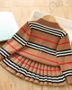 【18M-7Y】Girls Striped Sweater Cardigan And Pleated Skirt Set - 34271