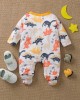 【0M-12M】Unisex Baby Dinosaur Print Long Sleeve Romper