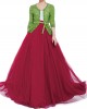 Bow Belt Solid Color Mesh Tulle Pleated High Waist Women Maxi Skirt