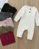 【3M-3Y】Baby Multicolor Long-Sleeved Pit Strip One-Piece Romper - 4504