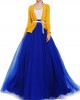 Bow Belt Solid Color Mesh Tulle Pleated High Waist Women Maxi Skirt