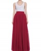 Bow Belt Solid Color Mesh Tulle Pleated High Waist Women Maxi Skirt