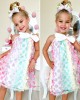 【18M-9Y】Girl Sweet Color Three-dimensional Flower Sleeveless Dress - 33179