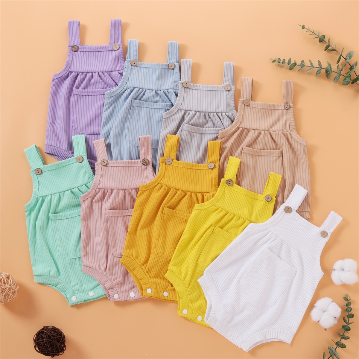 【0M-18M】Baby Cute Big Pocket Romper 【0M-18M】Baby Cute Big Pocket Romper