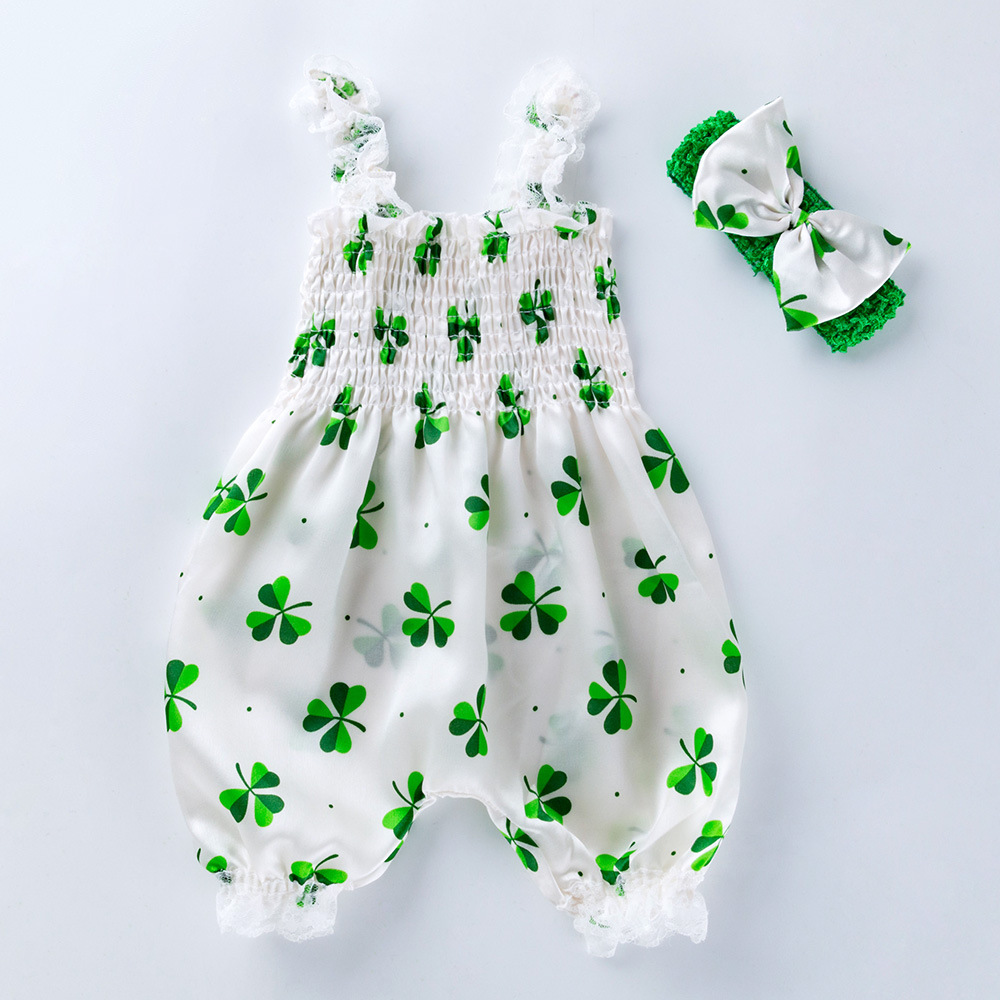 【6M-18M】Girls Sweet Cute Suspender Lace Lantern Jumpsuit - 3514 【6M-18M】Girls Sweet Cute Suspender Lace Lantern Jumpsuit - 3514