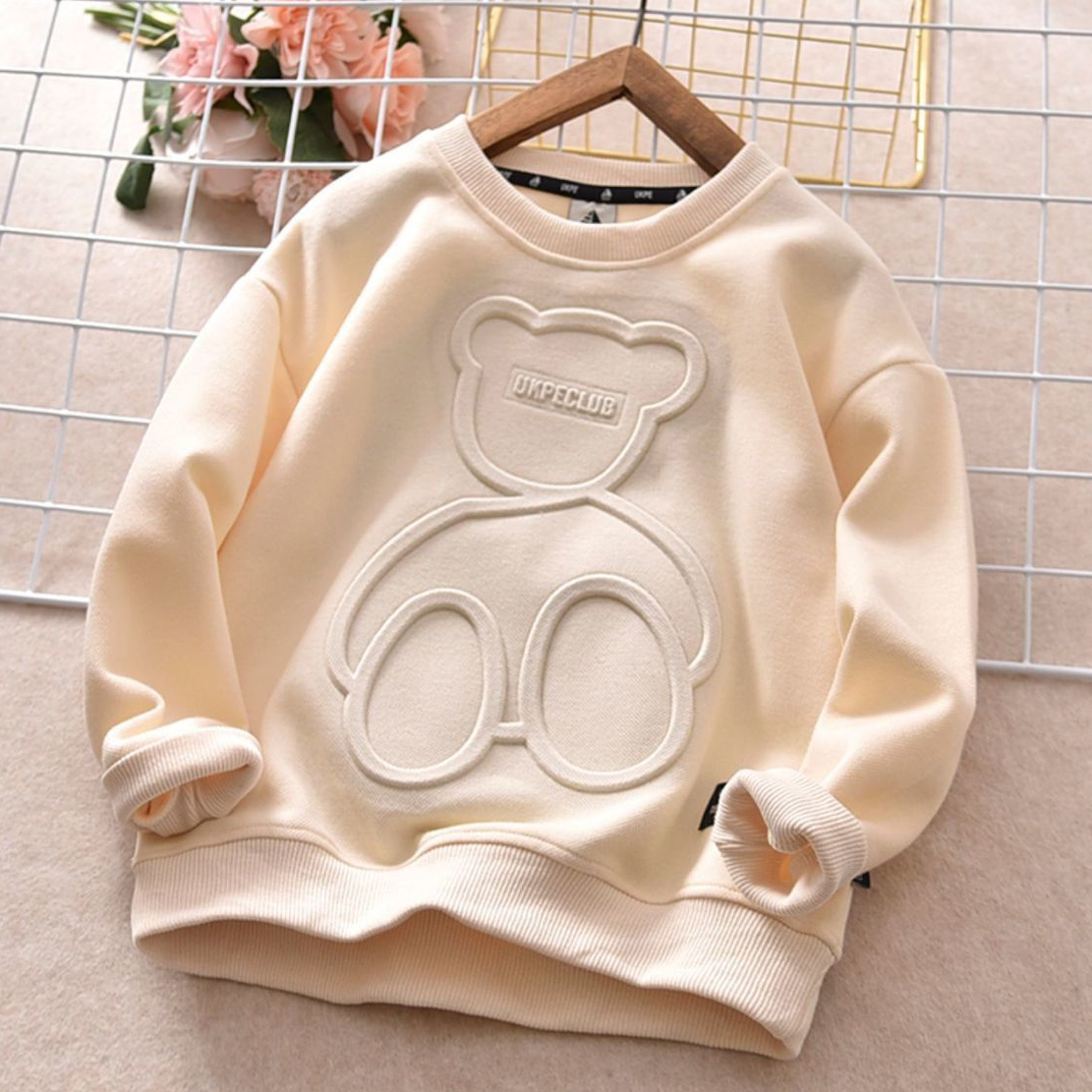 【12M-13Y】Kids Casual Cute Bear Pattern Round Neck Long Sleeve Sweatshirt - 4109 【12M-13Y】Kids Casual Cute Bear Pattern Round Neck Long Sleeve Sweatshirt - 4109