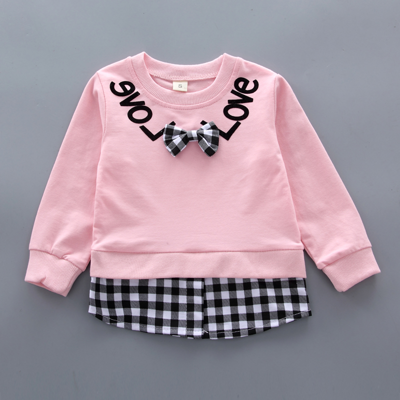 【12M-5Y】Kids Clothes Fashion Plaid spliced Sweatshirt Pants Set (SHOES NOT INCLUDE)- 3483