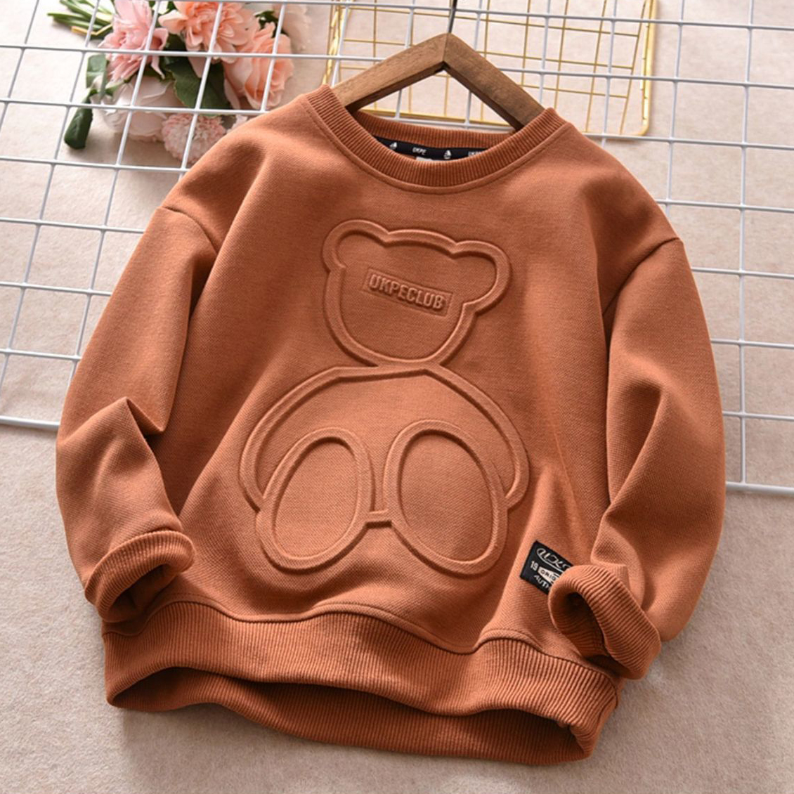 【12M-13Y】Kids Casual Cute Bear Pattern Round Neck Long Sleeve Sweatshirt - 4109 【12M-13Y】Kids Casual Cute Bear Pattern Round Neck Long Sleeve Sweatshirt - 4109