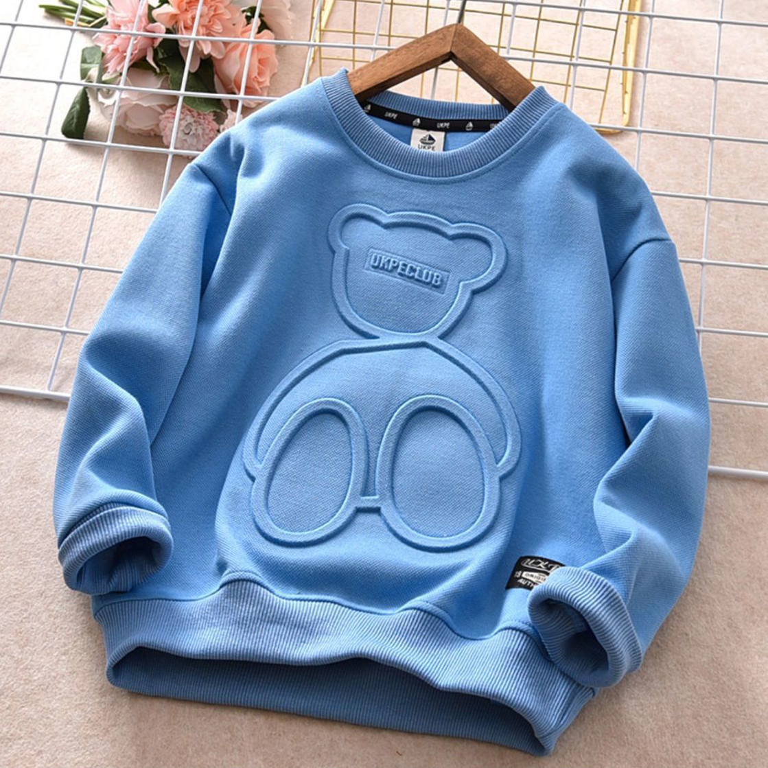 【12M-13Y】Kids Casual Cute Bear Pattern Round Neck Long Sleeve Sweatshirt - 4109 【12M-13Y】Kids Casual Cute Bear Pattern Round Neck Long Sleeve Sweatshirt - 4109