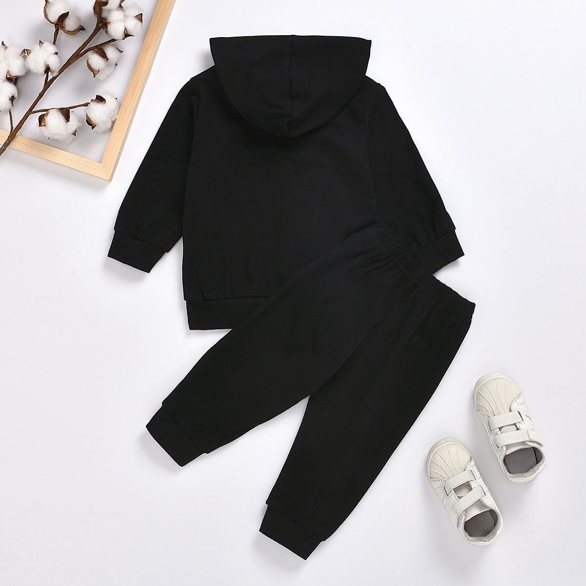 【12M-7Y】Boys Letter Print Hooded Long Sleeve Sweatshirt And Pants Set - 3488 【12M-7Y】Boys Letter Print Hooded Long Sleeve Sweatshirt And Pants Set - 3488